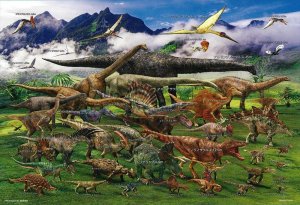 画像1: ★31％off★100ラージピースジグソーパズル 恐竜大集合  ビバリー 100-022 (26×38cm) (1)