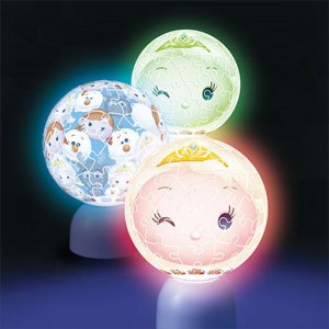 画像2: ◆希少品◆3D球体60ピース立体パズル パズランタン 「ツムツム」-エルサ-（3色発光）  やのまん 2003-445 (2)