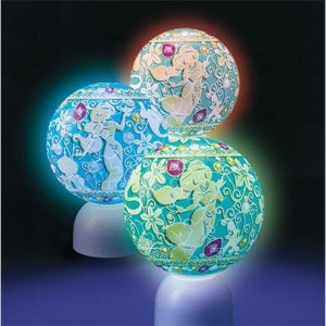 画像2: ■3D球体60ピース立体パズル パズランタン ビジュー-ジャスミン-(3色発光)  やのまん 2003-473 (2)