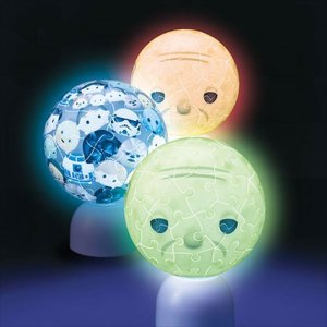 画像2: ■3D球体60ピース立体パズル パズランタン 「ツムツム」-ヨーダ-(3色発光) 《廃番商品》 やのまん 2003-490 (2)