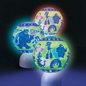 画像2: ■3D球体60ピース立体パズル パズランタン シルエット ワンダー・ゾーン(モンスターズ・ユニバーシティ)(3色発光)  やのまん 2003-497 (2)