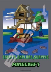 画像1: ★31％off★208スモールピースジグソーパズル マインクラフト(MINECRAFT) Gone Fishing  エンスカイ 208-124 (18.2×25.7cm) (1)