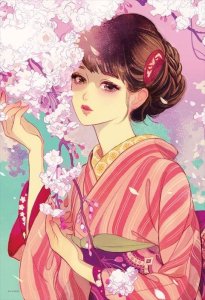 画像1: ■300ピースジグソーパズル 花影（マツオヒロミ）  エポック社 26-308 (26×38cm) (1)