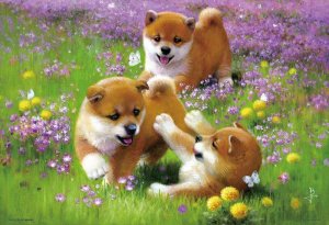 画像1: ■300ピースジグソーパズル 春って楽しいね（長岡卓）  ビバリー 300-001 (26×38cm) (1)