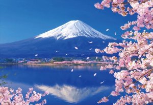 画像1: ■300ピースジグソーパズル 富士と桜咲く湖畔  ビバリー 33-139 (26×38cm) (1)