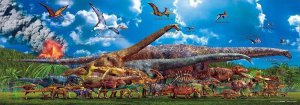 画像1: ■352ピースジグソーパズル 恐竜大きさくらべ・ワイド 《廃番商品》 ビバリー 33-167 (18.2×51.5cm) (1)