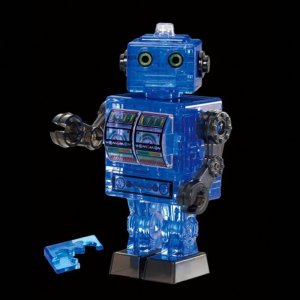 画像1: ■立体パズル クリスタルパズル ブリキ ロボット・ブルー  ビバリー 50203 (1)