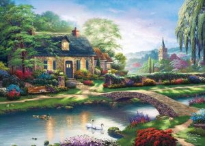画像1: ■600ピースジグソーパズル 穏やかな時間のコテージ 《廃番商品》 ビバリー 66-174 (38×53cm) (1)
