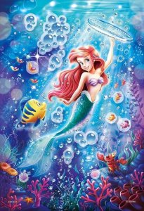 画像1: ■300ピースジグソーパズル ポップアップパズルデコレーション Ariel-Sparkling Sea-(アリエル -スパークリングシー-)  エポック社 73-301 (26×38cm) (1)