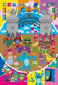 画像1: ★18％off★300ピースジグソーパズル パズルデコレーションコラージュ Monsters University-On Campus-  エポック社 73-311 (26×38cm) (1)