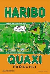 画像1: ◆希少品◆プチパズル99ピース HARIBO フロッグ 《廃番商品》 やのまん 99-292 (10×14.7cm) (1)