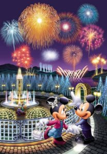 画像1: ◆希少品◆300ピースジグソーパズル 恋のファイヤーワークス〈光るジグソー〉 《廃番商品》 テンヨー D-300-221 (30.5×43cm) (1)