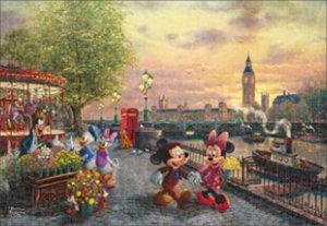 画像1: ★31％off★1000ピースジグソーパズル Mickey and Minnie in London（トーマス・キンケードスタジオ）  テンヨー D-1000-853 (51×73.5cm) (1)