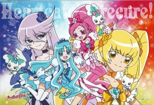 画像1: ◆希少品◆108ラージピースジグソーパズル あなたのハート、キャッチします！（プリキュア） 《廃番商品》 エンスカイ 108-L314 (26×38cm) (1)