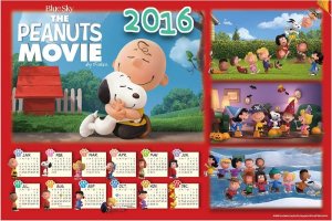 画像1: ■1000ピースジグソーパズル PEANUTS/スヌーピー 2016年度 ピーナッツムービーカレンダー 《廃番商品》 エポック社 11-533s (50×75cm) (1)