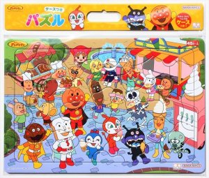 画像1: ■板パズル45ピース B4パズル ケースつきパズルしようよ45P-A柄 アンパンマンとあおぞらのしたでスイーツ それいけ！アンパンマン  サンスター文具 6370010A (1)