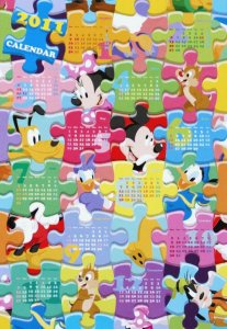 画像1: ◆希少品◆1000ピースジグソーパズル 2011年 ミッキーマウスカレンダー 《廃番商品》 テンヨー D-1000-378 (51×73.5cm) (1)