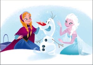 画像1: ■108ピースジグソーパズル 雪だるまつくろう！（アナと雪の女王） 《廃番商品》 テンヨー D-108-769 (18.2×25.7cm) (1)