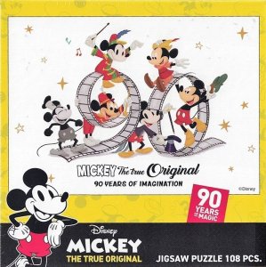 画像1: ◆希少品◆108ピースジグソーパズル MICKEY THE TRUE ORIGINAL（ミッキー90周年） 《廃番商品》 テンヨー D-108-815 (18.2×25.7cm) (1)