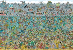 画像1: ◆希少品◆150ラージピースジグソーパズル Where's Wally? 深海のダイバー 《廃番商品》 ビバリー L74-122 (26×38cm) (1)
