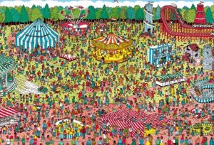 画像1: ◆希少品◆150ラージピースジグソーパズル Where's Wally? 休日のゆうえんち 《廃番商品》 ビバリー L74-123 (26×38cm) (1)