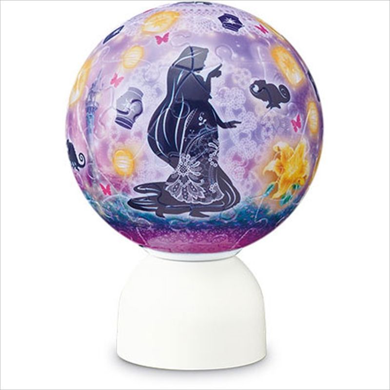 3d球体60ピース立体パズル パズランタン シルエット プロミスト ワールド 塔の上のラプンツェル 3色発光 やのまん 03 496 組絵門 くみえもん