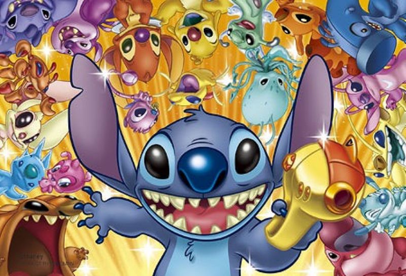 希少品 プチパズル4ピース スティッチ エイリアン 廃番商品 やのまん 98 376 10 14 7cm 組絵門 くみえもん