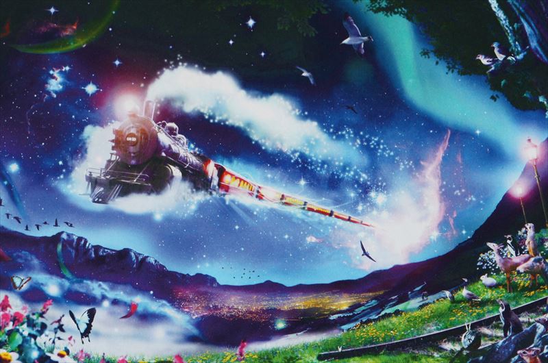 300ピースジグソーパズル 銀河鉄道 時空を超えて 楠田諭史 廃番商品 アポロ社 48 750 26x38cm 組絵門 くみえもん