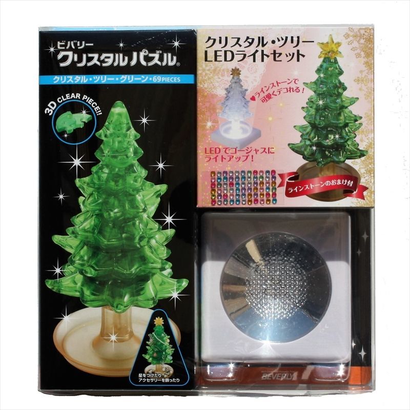 クリスタルパズル クリスタル ツリー グリーン Ledライトセット 組絵門 くみえもん