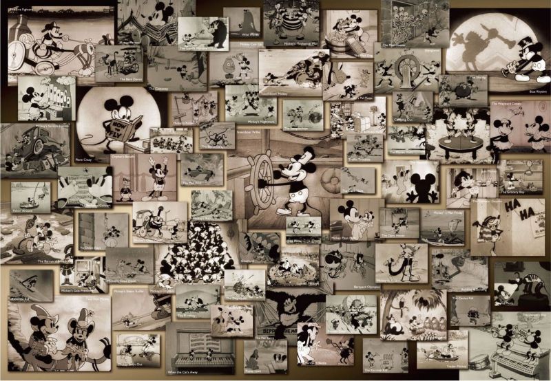 ☆31％off☆1000ピースジグソーパズル ミッキーマウス モノクロ映画コレクション テンヨー D-1000-398 (51×73.5cm)  組絵門（くみえもん）